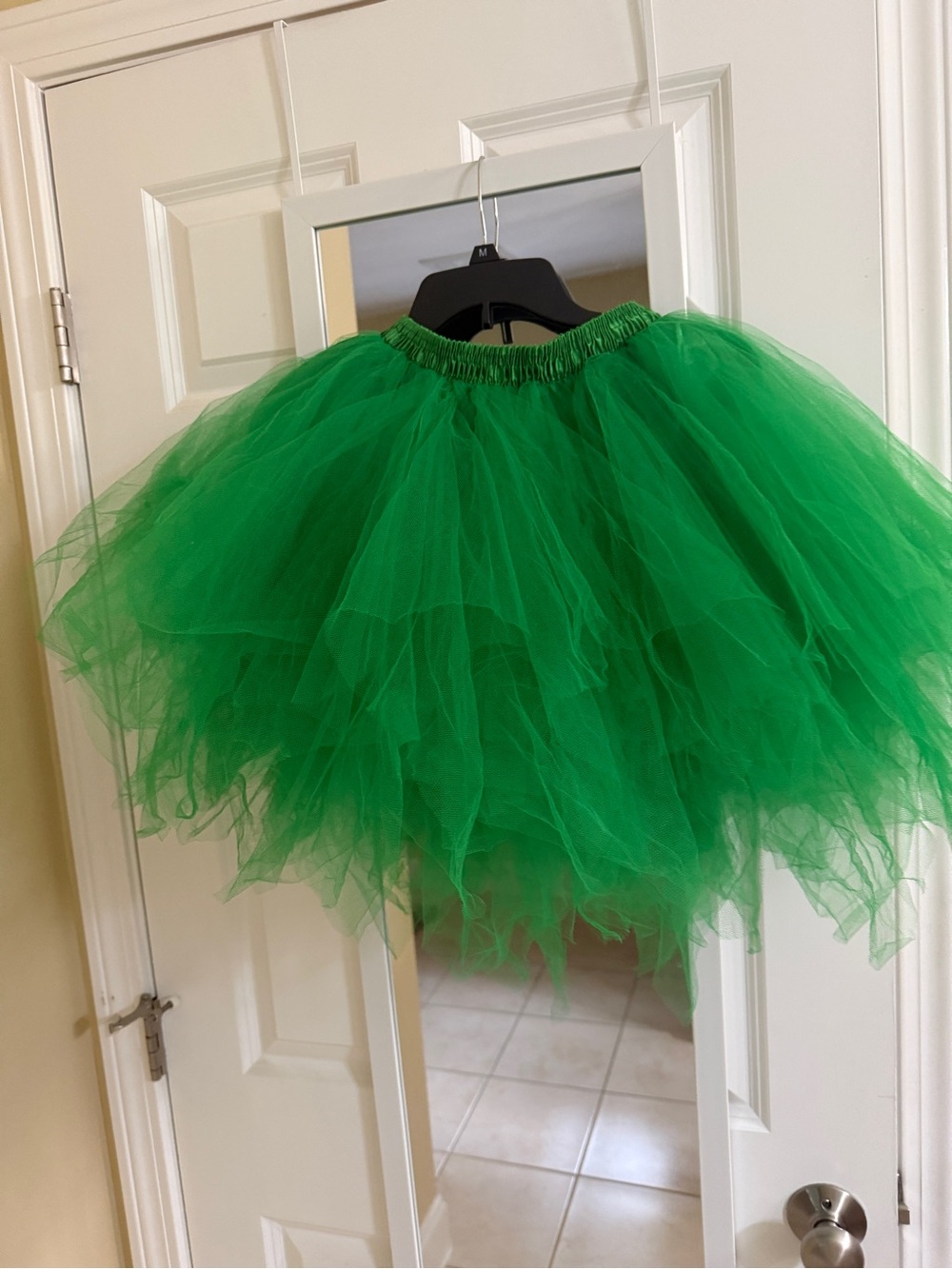 Vibrant Green Layered Tulle Mini Skirt